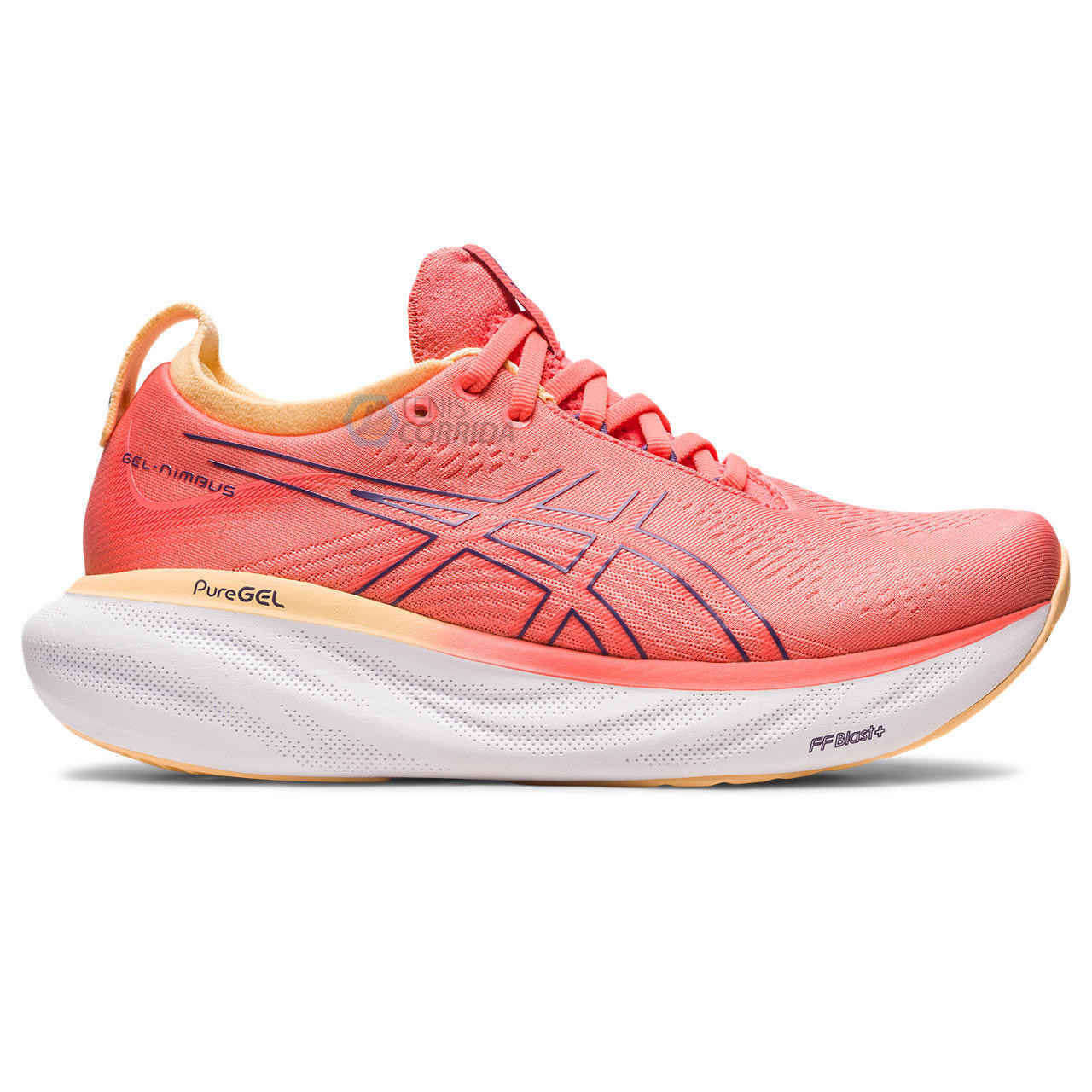 Tênis Asics Gel Nimbus 25 - Feminino - Coral 