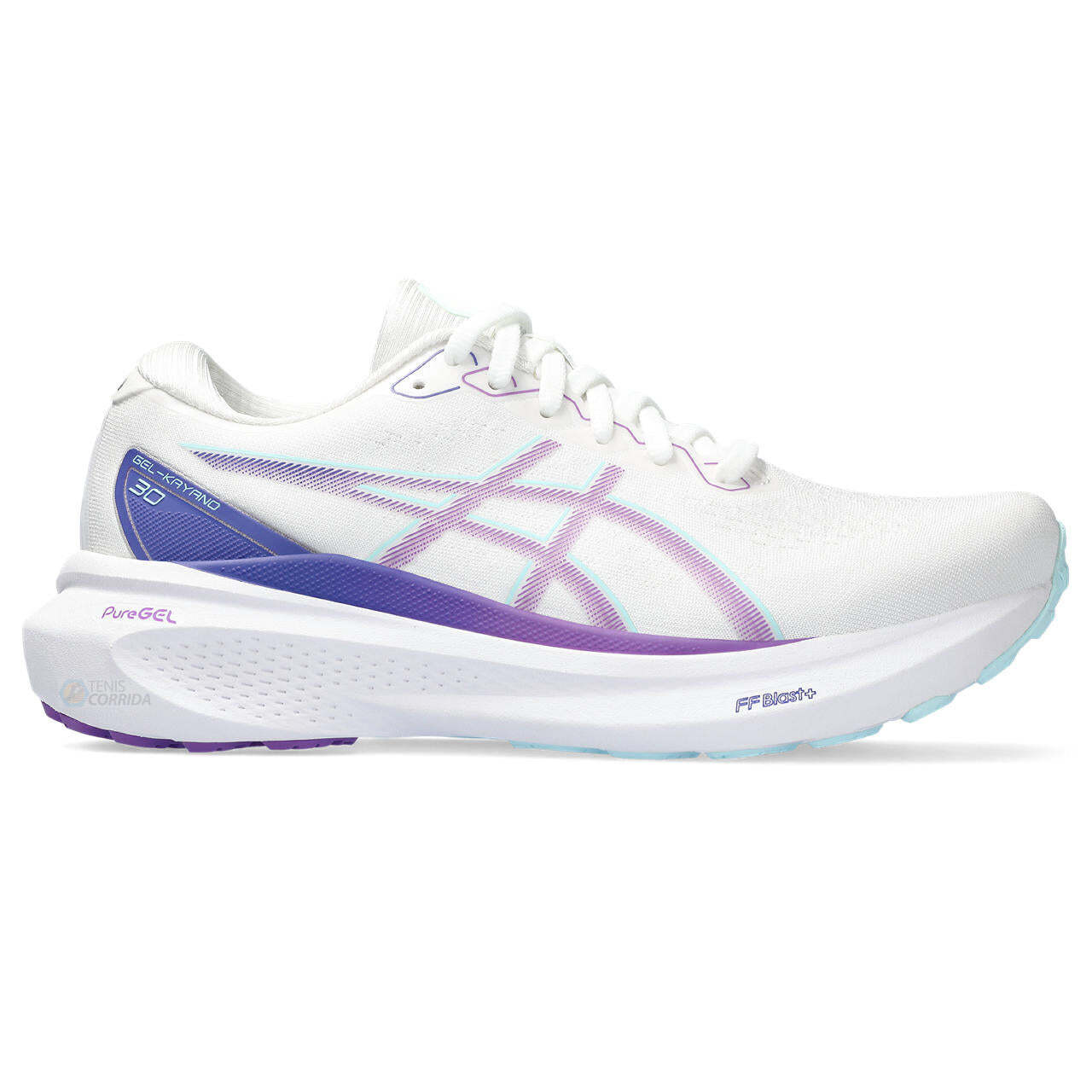 Tênis Asics Gel Kayano 30 - Branco e Roxo - Feminino
