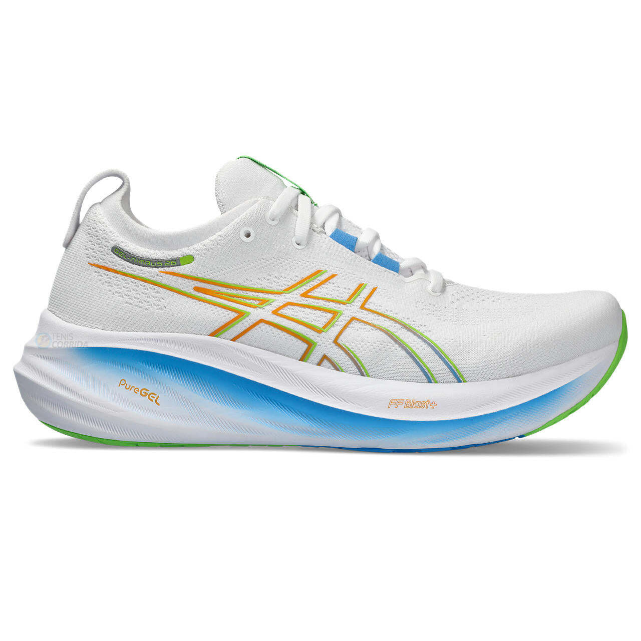 Tênis Asics Gel Nimbus 26 -  Branco e Azul - Masculino